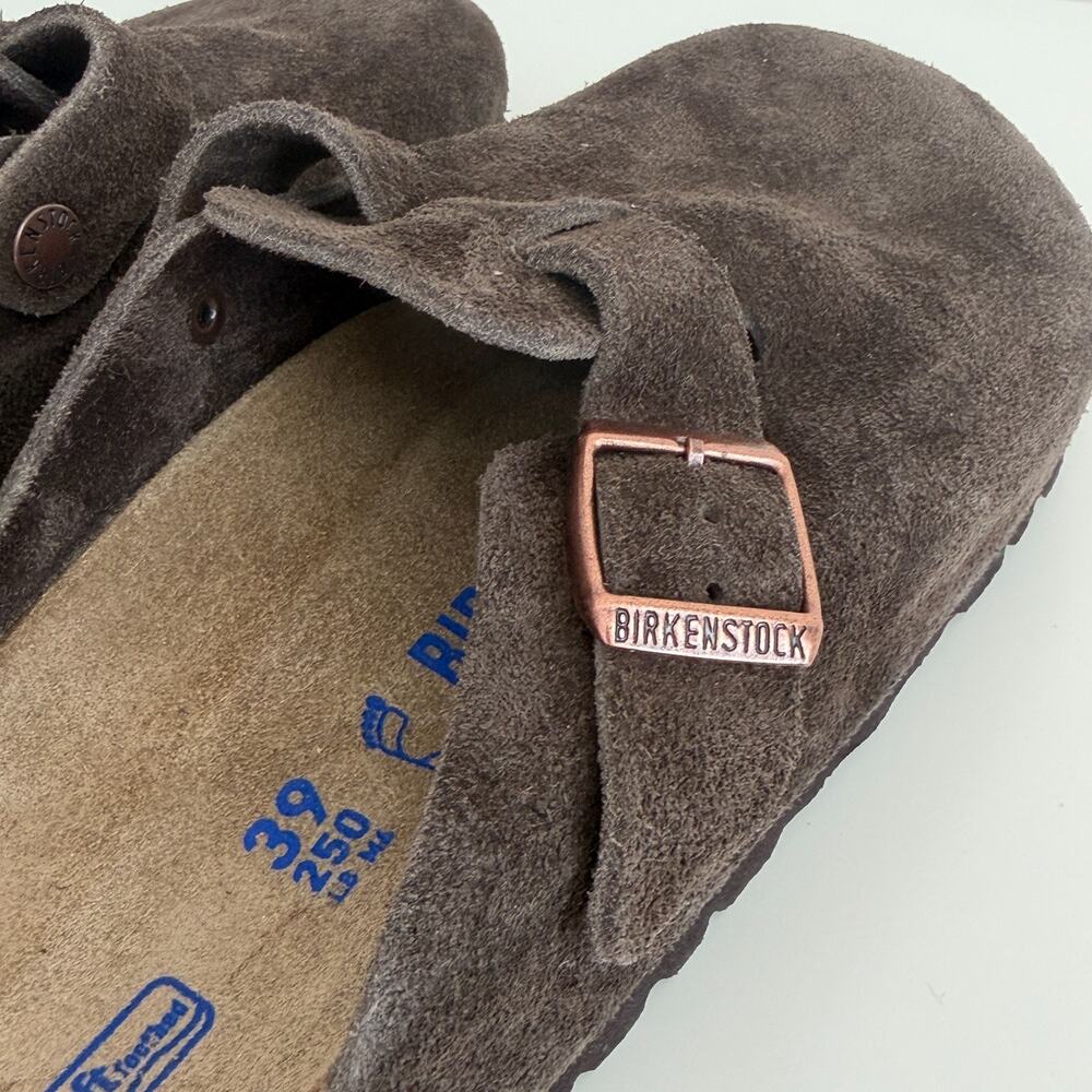 Birkenstock Boston Clog Womens 8 EU39 Brown Mocha Soft Footbed Suede Leather - Picture 8 of 13